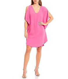 Women's Daytime & Casual Dresses | Dillard's Stretch V-neck Midi Dress For Daywear, Chic Stretch V-neck Dress, Stretch V-neck Mini Dress For Daywear, Spring Cocktail V-neck Mini Dress, Spring Cocktail Long Sleeve V-neck Dress, Chic Split Neck Day Dress, Chic Split Neck Daywear Dress, Chic Split Neck Dress For Daywear, Chic Daywear Dress With Split Neck