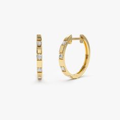 Diamond Earrings / 14k Gold Diamond Hoop Earrings / Dainty Minimal Diamond Hoop Earring Gift For Her Ferko's Fine Jewelry Features * Gold Kt: 14K Gold  * Available Gold Color: Rose Gold, Yellow Gold, White Gold * 12.5 MM Inner Diameter * Round Diamond: 8 Pcs 1.5MM * Total CTW: 0.12 CTW  * Diamond Color-Clarity: G Color Si Clarity * Ready to ship in 1-2 Business days * SOLD AS A PAIR ▶ See more of our Diamond Earrings - http://etsy.me/2lyqVBP ▶ See our storefront here - http://etsy.me/2lUcVnH  ▶ All store sections here * Diamond Rings - http://etsy.me/2lwKUl8 * Diamond Earrings - http://etsy.me/2lyqVBP * Diamond Necklace - http://etsy.me/2mqa6O1 * Diamond Bracelets - http://etsy.me/2mVrAB5 * Diamond Wedding Rings - https://etsy.me/3YbpVq2 * Gold Wedding Band - https://etsy.me/3X3uf9F * Gold Modern Gold Hoop Earrings With Prong Setting, Modern Small Hoop Diamond Earrings For Anniversary, Modern 14k Gold Hoop Earrings With Prong Setting, Hoop Earrings With Halo Design, Modern Huggie Hoop Earrings For Anniversary, Small Hoop Earrings In 14k Gold With Prong Setting, Hoop Diamond Earrings With Halo Design For Gifts, Small Hoop 14k Gold Earrings With Prong Setting, Small Hoop Halo Earrings In Fine Jewelry Style