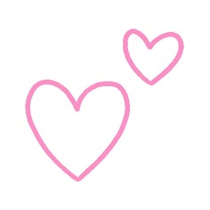 two pink hearts on a white background