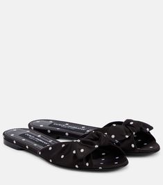 Polka-dot satin mules in black - Dolce Gabbana | Mytheresa Polka Dot Bags, Polka Dot Shoes, Dolce Gabbana Shoes, Designer Kids Clothes, Slides Shoes, Slingback Pump, Color Name, Shoe Box, Luxury Branding