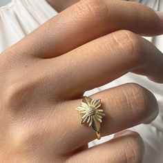 14k Gold Flower Ring Floral Pretty Ring Leaf Gold Ring Spring 18k Gold Flower Ring Gift for Botanic Lover Minimal Flower Ring Gift for Her - Etsy UK Heirloom Yellow Gold Jewelry With Birth Flower, Heirloom Yellow Gold Birth Flower Jewelry, Delicate Yellow Gold Promise Cluster Ring, 14k Gold Flower Diamond Ring, 14k Gold Flower Diamond Ring Fine Jewelry, Fine Jewelry Yellow Gold Birth Flower Jewelry, Dainty Gold Flower Ring Stamped 14k, Gold Diamond Flower Ring For Promise, Gold Sterling Silver Rings With Birth Flower Detail