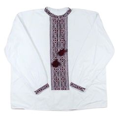 Ukrainian Hand Embroidered Men's Shirt L Beautiful hand embroidered design, flawless craftsmanship. One of a kind design. Size: 42 EU Length: 29 Inches Width: 24 Inches Sleeve: 22 Inches Colors: red-black Material: cotton-poplin BestPysanky Ukrainian Hand Embroidered Men's Shirt L Size 42 EU BestPysanky Website SKU # uks-02 Ukrainian Hand Embroidered Men's Shirt L Beautiful hand embroidered design, flawless craftsmanship. One of a kind design. Size: 42 EU Length: 29 Inches Width: 24 Inches Sleev Traditional Cotton Tops With Embroidered Cuffs, White Cotton Shirt With Embroidered Cuffs, Cotton Long Sleeve Tops With Embroidered Cuffs, Long Sleeve Cotton Shirt With Geometric Embroidery, Traditional Long Sleeve Cotton Shirt, Traditional Fit Long Sleeve Cotton Top, Traditional Fit Cotton Long Sleeve Tops, Traditional Fit White Top, Casual Embroidered Shirt Traditional Fit