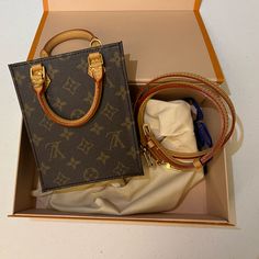 Louis Vuitton Petit Sac Plat With Adjustable Strap - New Condition, Never Been Used, Hard To Find Made In Spain Comes With Adjustable Strap, Box, Dust Bag, Receipt Evening Double Handle Box Bag With Original Box, Travel Box Bag With Detachable Handle In Monogram Canvas, Rectangular Monogram Canvas Box Bag With Detachable Strap, Rectangular Monogram Canvas Box Bag With Detachable Handle, Louis Vuitton Sac, Ya Allah, Bags Louis Vuitton, Find Color, Louis Vuitton Bags