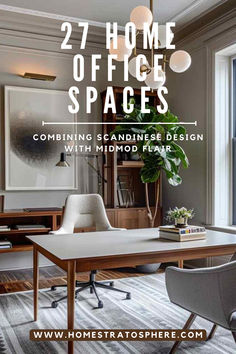 27 Home Office Spaces Combining Scandinese Design with MidMod Flair Classic Home Office Design, Scandinavian Home Office Ideas, Mid Century Office Ideas, Scandinavian Home Office, Scandinavian Workspace, Midcentury Modern Office, Bedroom Home Office Ideas, Minimal Home Office, Office Cozy