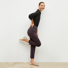 Robin Pant - Light Scuba :: Haze Pull-on 4-way Stretch Dress Pants For Work, Fall Athleisure Pants For Workwear, Versatile Elastane Ankle-length Dress Pants, High Stretch Trousers For Work, Casual Dress Pants With 4-way Stretch For Office, Business Casual Elastane Leggings Trousers, Casual Office Dress Pants With 4-way Stretch, Athleisure Workwear Bottoms For Fall, Fall Athleisure Workwear Bottoms