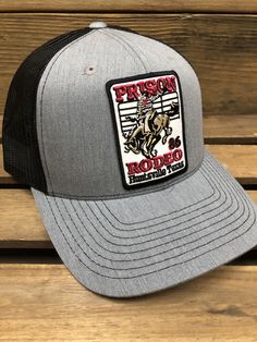 Prison Rodeo 1986 vintage cap. This Hat is a Richardson six-panel, mid-crown structured cotton twill hat with a nylon mesh back and adjustable plastic snap Country Hairstyles, Country Hats, Country Things, Ranch Wear, Wallpaper Earth, Western Clothing, Vintage Cap, Cowgirl Hats, Cool Hats