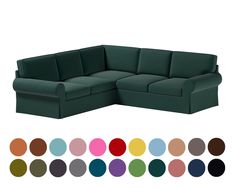 the sectional couch has multiple colors and is available in various sizes to match with each other