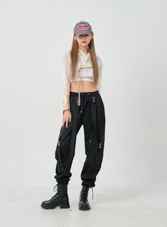 Product Detail Introducing our latest Korean fashion collection inspired by KPOP stars like BLACKPINK and TWICE. Get festival-ready with our Twin Strap Cargo Parachute Baggy Pants BD23 featuring a street and casual style with pockets and a banded detail. Made with 100% polyester for a comfortable and normal fit. Style : Street, Casual Occasion : Festival Detail : Pockets, Banded Material : Polyester Fit : Normal fit Polyester100 Model Size Height : 169cm / Top : S / Bottom : S(26 inch) .prddescr Harajuku Style Long Pants, Y2k Black Pants For Spring, Y2k Style Black Pants For Spring, Baggy Harajuku Style Pants For Spring, Baggy Harajuku Pants For Spring, Spring Harajuku Style Baggy Pants, Spring Alternative Fashion Trousers, Black Y2k Parachute Trousers, Hip Hop Style Parachute Trousers For Summer