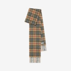 Check Cashmere Scarf – Online Exclusive in Archive Beige | Burberry® Official Nordic Clothing, Walking Clothes, Rich Couple, Wishlist Christmas, Modern Brands, Holdall Bag, Newborn Onesies, Burberry Scarf, Dramatic Classic