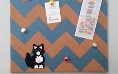 a bulletin board with pins and magnets on it