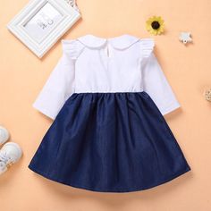 Material&Fabric:Cotton,Polyester Suitable Season:Autumn Thickness of clothing:Regular Keyword Tag:Cheap Kids Clothes And Shoes Long Sleeve Cotton School Dress, Long Sleeve Ruffled Dress For School, White Long Sleeve School Dress, Fall Playtime White Dress, Long Sleeve Winter School Dress, Blue Dress For Playtime In Fall, Blue Fall Playtime Dress, Dress For Toddler Girl, Cheap Kids Clothes