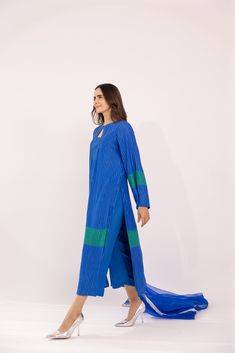 Featuring a royal blue lurex kurta set in cotton base. It is paired with matching pants and organza dupatta with lurex fringe lace. Color: ROYAL BLUE FABRIC: COTTON LUREX Delivery time 15 to 20 days Pink Wrap, Pop Up Event, Organza Dupatta, Matching Pants, New Launch, Thread Work, Kurta Set, Blue Fabric, Anarkali