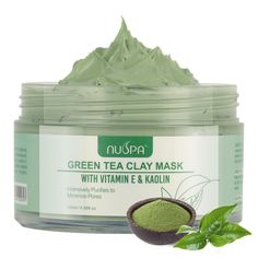 PRICES MAY VARY. PRODUCTS BENEFITS 1:Green tea face mask suitable for Acne, Blackheads and Oily Skin,Pore Reducer.It helps deep cleansing, cleans clogged pores of excess oils and dirt, and so can help reduce acne and blackheads. PRODUCTS BENEFITS 2:Nuspa Clay Mask :deep cleansing, detoxifying pores, and drawing out impurities while hydrating and leaving your face &hand feeling soft and refreshed. WORKS FOR ALL SKIN TYPES: including dry, normal, oily, combination, sensitive, and irritated. This daily skincare treatment has been designed to be highly effective yet gentle enough for daily use . SAFE:Clay Mask is made without: Our product is Silicone-Free, and Cruelty-Free. We never test on animals. RECOMMENDED USE:it draws out oils and toxins,cleans pores and leaves your face feeling exfoliat Blackheads Products, Acne Face Mask Recipe, Acne Face Mask Homemade, Pore Reducer, Baking Soda For Acne, Tea Face Mask, Face Mask Skincare, Diy Turmeric Face Mask, Green Tea Face Mask