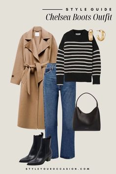 Winter Heels Outfit, Brown Chelsea Boots Outfit, How To Style Chelsea Boots, Chelsea Boot Outfit, Boot Outfit Ideas, Latest Fall Fashion Trends, Boots Outfit Ideas, Chelsea Boots Outfit, What To Wear Fall