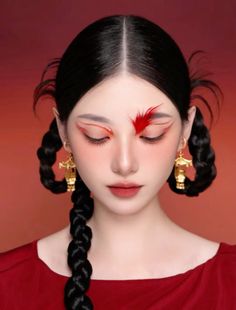 Make Up Karakter, Grwm Aesthetic, Layout Makeup, Makeup Layout, Makeup Douyin, 3d Doll, Braid Long Hair, Chinese Makeup