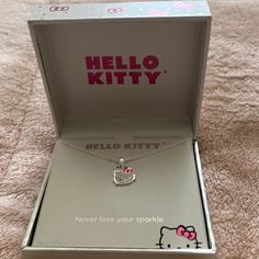 Necklace Never Lose Your Sparkle Fine Silver Plated Stuff To Buy Your Girlfriend, Hello Kitty Sterling Silver Necklace, Cute Silver Hello Kitty Necklace, Cute Hello Kitty Silver Necklace, Hello Kitty Christmas Gifts, Cheap Wishlist, Jewelry Hello Kitty, Hello Kitty Room Decor, Hello Kitty Necklace