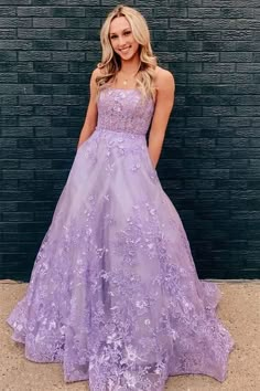 Prom Dresses Purple, Lilac Prom Dresses, Glitter Prom Dresses, Sweep Train Prom Dress, Purple Prom, Prom Dress Ideas, Dresses Purple, Prom 2024, Purple Prom Dress