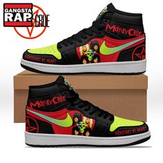 Motley Crue Music Fan Gifts Air Jordan 1 Hightop Shoes Discover the ultimate blend of music culture and athletic style with the Motley Crue Music Fan Gifts Air Jordan 1 Hightop Shoes. Perfectly crafted for both aficionados of legendary bands and sneaker collectors, these high-top shoes stand as a testament to the dynamic world of rock music fashion. The design showcases vibrant elements that pay homage to the iconic Motley Crue, a band that has left an indelible mark on rock history. These Air J Streetwear Fade-resistant Jordan Shoes, Custom High-top Breathable Sneakers, Jordan Streetwear Shoes With Rubber Sole, Jordan Shoes With Rubber Sole For Streetwear, Custom Streetwear Sneakers With Boost Midsole, Synthetic Jordan Shoes With Rubber Sole For Streetwear, Custom Synthetic Sneakers With Boost Midsole For Streetwear, High-top Sneakers With Cushioned Footbed For Streetwear, Mid-top Custom Sneakers For Streetwear