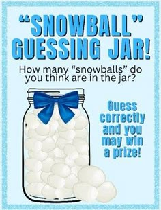 a poster with a jar full of snowballs