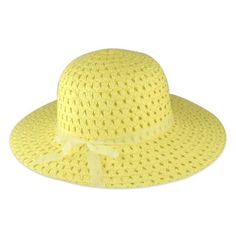 Yellow Straw Hat (Bag of 4) - Sku BTS-KP4035 Adjustable Sun Hat For Summer Party, Adjustable Summer Sun Hat For Party, Adjustable Summer Panama Hat For Party, Adjustable Panama Hat For Summer Party, Yellow Straw Summer Hat, Yellow Straw Sun Hat For Spring, Summer Party Straw Hat With Short Brim, Adjustable Straw Bucket Hat For Party, Adjustable Straw Bucket Hat For Parties