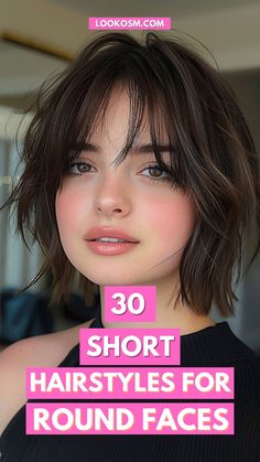 Fast & Fabulous: Short Hairstyles for Mornings Hair Cut For Round Face Shape Girl Wavy, Medium Short Hairstyles For Thick Hair, Short Hair For Big Face, Short Hairstyles Thick Hair Women, Straight Pixie Haircut, Short Hair With Bangs For Round Faces, Really Short Hairstyles, Shape Haircut, Big Cornrows