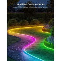 an image of a pathway that is lit up with different colors and patterns on it