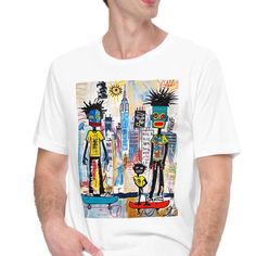 Step into a world where fashion meets art with our Modern Art Unisex T-shirt! Crafted from sustainable materials, this tee offers both comfort and eco-conscious fashion. Showcasing vibrant, abstract designs inspired by contemporary art Expressionism, each shirt is a wearable work of art that embodies your unique sense of creativity This T-Shirt impresses with its exceptional quality and comfort. Crafted entirely from combed and ring-spun cotton, this lightweight and breathable fabric ensures a p Multicolor Urban T-shirt For Summer, Unisex Cotton T-shirt With Graffiti Print, Cotton T-shirt With Custom Artwork In Relaxed Fit, Casual Cotton Tops With Custom Artwork, Cotton T-shirt With Custom Artwork And Relaxed Fit, Multicolor Relaxed Fit T-shirt With Graffiti Print, Unisex Graffiti Print Crew Neck T-shirt, Artsy Cotton T-shirt With Graphic Print, Artsy Short Sleeve T-shirt With Graphic Print