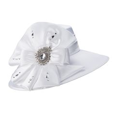 Giovanna Church Hat Style: HG1108 Oversized embellished flower medium brim hat Fabric: Silky Twill, Satin Color: Silver Rhinestone Embellished One Size Fits Most Inner Brim Measures 7\" - 7 1/2\" Elegant Spring Visor Sun Hat, Elegant Spring Visor Hat, Elegant Visor Hat For Spring, Elegant Visor Sun Hat For The Kentucky Derby, Elegant Visor Sun Hat For Kentucky Derby, Elegant Rhinestone Hat For Spring, Elegant Adjustable Visor Sun Hat, Elegant Summer Hats With Rhinestones, Elegant Adjustable Visor Hat