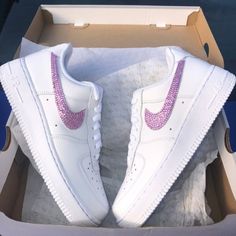 Custom Bling Out Ab Crystal Nike Air Force 1s. Each Shoe Is Hand Designed With Crystals Being Placed One By One, Making This A Time Consuming Process But The End Result Is Truly A Stunning Work Of Art & Worth Every Penny. Please Be Aware That Processing Time Can Be 2 Weeks & This May Vary Depending On The Shoe & Design Being Done. Sneakers May Be Shipped Without The Box If Doesn't Fit Once Wrapped. Shoes Will Be Packaged Securely. More Color Rhinestones Available. Please No Offers. Custom Air Force Ones, Air Jordan Collection, Jordan Collection, Candy Dress, Iconic Shoes, Custom Bling, Chic Sneakers, Air Force 1s, Air Shoes