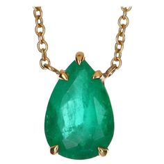 Sapphire Pendant Necklace, Deep Green Color, Blue Sapphire Pendant, Sapphire Necklace Pendants, Solitaire Necklace, Colombian Emeralds, Solitaire Necklaces, Sapphire Pendant, Blue Gemstones