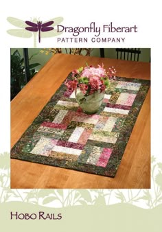 Hobo Rails Table Runner Pattern Card Colchas Quilting, Table Topper Patterns, Projek Menjahit, Quilted Table Runners Patterns, Place Mats Quilted, Rail Fence, Quilted Table Toppers, Jellyroll Quilts, Table Runner And Placemats