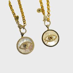 Mystical Eye of Protection Necklace – Mannaz Designs Spiritual Evil Eye Pendant Jewelry, Eye Of Protection, Evil Eye Pendant Amulet Necklace, Evil Eye Amulet Charm Necklace, Spiritual Gold Eye-shaped Necklace, Gold-plated Evil Eye Amulet Necklace, Protection Necklace, Chain Ring, Holiday Collection