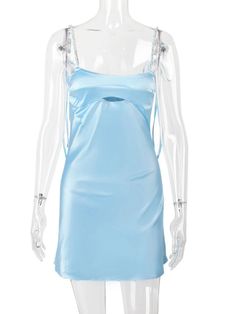 Tavimart Summer Satin Bodycon Dress Women Party Dress New Arrivals Elegant Luxury Dress Blue Slip Dress Sexy Club Night Dresses A Line Mini Dress, Clothes Beach, Blue Slip Dress, Women Party Dress, Satin Bodycon Dress, Dress 2022, Harem Pants Women, Chain Women, Night Dresses