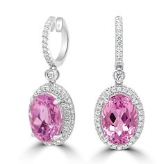 Designed of 14K white gold, these earrings are sure to be a treasured addition to your jewelry collection. Discover a unique piece of luxury style with these captivating earrings that are adorned with glittering oval cut Kunzite and further surrounded by round cut Diamonds. Product Information SKU 10352 Metal Type 14K Metal Color White Gold Primary Stone Gemstone Name Kunzite Gemstone Species Spodumene No. Of Gemstones 2 Gemstone Shape Oval Gemstone Color Pink Purple Gemstone Grade - Gemstone Cl Luxury Oval Diamond Earrings With Gemstones, Exquisite Oval Prong-set Earrings, Exquisite Oval Prong Set Earrings, Exquisite Oval Diamond Earrings With Accents, Exquisite Oval Earrings With Prong Setting, Exquisite Oval Diamond Earrings For Anniversary, Luxury Oval Diamond Earrings For Formal Events, Luxury Oval Diamond Earrings For Formal Occasions, Elegant Oval Diamond Earrings With Gemstones