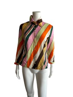 Miss Sixty abstract multicolor shirt , 100 % cotton . Labeled as large but looks great on S / M also / shown on mannequin / . Chest 100 cm, back 43 cm, length 55 cm . Multicolor Abstract Print Button-up Shirt, Multicolor Long Sleeve Shirt With Graphic Print, Multicolor Retro Print Button-up Top, Multicolor Graphic Print Shirt For Spring, Spring Multicolor Shirt With Graphic Print, Spring Multicolor Graphic Print Shirt, Multicolor Print Button-up Shirt With Colorful Pattern, Multicolor Collared Shirt With Colorful Pattern, Trendy Colorful Long Sleeve Shirt