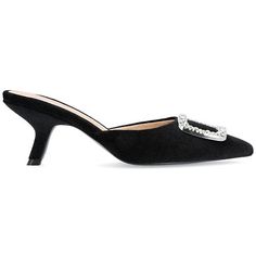 Journee Collection Womens Rishie Pump Slip on these perfectly pretty pumps for your next date night or dressy event. With their soft velvet upper, gemstone accents and pointed-toe shape, you'll have everyone taking a second glance.  Good to Know All measurements are approximate and were taken using a size 6. Please note measurements may vary slightly by size. Chic Pointed Toe Kitten Heels For Cocktail, Chic Kitten Heels With Sculpted Heel For Party, Elegant Almond Toe Heels For Night Out, Glamorous Pointed Toe Kitten Heels For Formal Events, Chic Party Kitten Heels With Padded Heel, Cocktail Kitten Heels With Padded Heel And Pointed Toe, Glamorous Kitten Heels With Sculpted Heel For Formal Occasions, Elegant Kitten Heels With Sculpted Heel For Party, Glamorous Formal Kitten Heels With Sculpted Heel