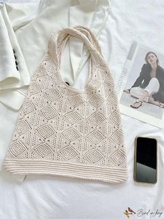 BirdinBag - Stylish Knit Beach Bag with Hollow-out Design - Ideal for Summer and Shopping Inch Bag, Word Wrap, Bags Tote, Crochet Bags, Design Product, Beach Bag, Womens Tote Bags, Crochet Bag, Tote Bags