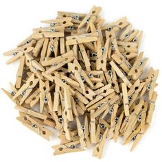 small wooden clothes pegs with metal snaps