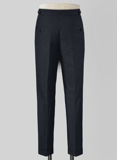 Elevate your formal demeanor with our Blue Merino Wool Highland Trousers. Crafted from a wool blend, the trousers being light in weight offers maximum breathability and are perfect for days when convenience is of equal importance to the style; also, the trouser's hue makes them versatile wear for summer, winter, corporate, or for pleasure.   
  Look Includes    Blue     Merino     Wool  Fabric  Cross Pocket  Forward 2 Pleats  Side Tabs (No Loops)- Arrow Shape  Bottom Cuff (1.5")  Two Welted Bac Blue Linen Suit, Blue Tweed Jacket, Black Tuxedo Suit, Grey Wool Suit, Fabric Cross, Casual Office Wear, Johnny Collar, Blue Chinos, Green Suit