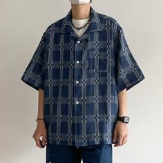 Wiaofellas - Cross Pattern Cuban Collar Japan fashion Shirts Summer Loose Cotton Half Sleeve Shirt Men 3200 Half Sleeve Shirt, Fashion Shirts, Half Sleeve Shirts, Shirts Summer, Blazer Shirt, Hot Jeans, Cross Patterns, Japan Fashion, Jacket Sale