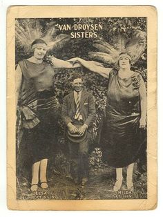 an old black and white photo of three women