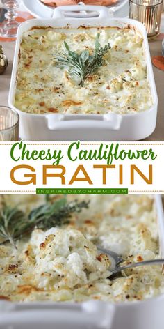 Elevate your Thanksgiving meal with this Cheesy Cauliflower Gratin recipe! This quick and tasty cheesy cauliflower casserole is the perfect Thanksgiving side dish to impress your guests. Creamy, cheesy, and utterly delicious, it’s sure to become a holiday favorite! Cauliflower Gratin Recipe, Vegan Roasted Cauliflower, Cauliflower Au Gratin, Au Gratin Recipes, Cauliflower Gratin, Vegan Roast, Cheesy Cauliflower