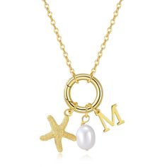 PRICES MAY VARY. 𝐏𝐄𝐑𝐒𝐎𝐍𝐀𝐋𝐈𝐙𝐄𝐃 𝐍𝐄𝐂𝐊𝐋𝐀𝐂𝐄 𝐃𝐄𝐒𝐈𝐆𝐍: This stylish pendant necklace consists of a natural freshwater pearl, a gold starfish pendant and an initial necklace.The unique beach and ocean style makes it a wonderful summer gift! 𝐎𝐂𝐂𝐀𝐒𝐈𝐎𝐍: The ring clasp can be opened manually, you can add or subtract charms according to your preference. Our charm necklaces can be worn alone or are perfect for layering with other necklaces! 𝐌𝐀𝐓𝐄𝐑𝐈𝐀: Our 14K gold plated Beach Themed Jewelry, Amazon Jewelry Finds, Summer Jewlery, Gold Seashell Necklace, Dream Makeup, Ocean Style, Summer Beach Jewelry, Amazon Jewelry, Trending Necklaces