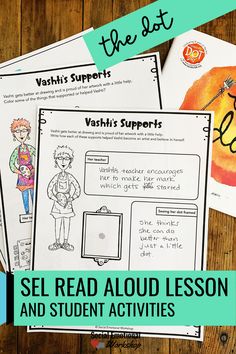 three books with the text self read aloud lesson and student activities on top of them