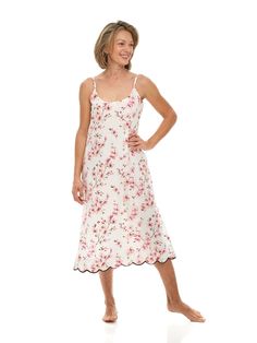 Cherry Blossom Slip Nightgown – Heidi Carey Elegant Sleeveless Spring Nightgown, Spring Slip Dress For Sleep With Bias Cut, Spring Bias Cut Slip Dress For Sleep, Elegant Cotton Sleepwear For Spring, Spring Bias-cut Slip Dress For Sleep, Elegant Summer Nightgown For Bedtime, Feminine Spring Nightgown For Sleep, Spring Sleep Chemise, Spring Bias-cut Slip Dress For Loungewear