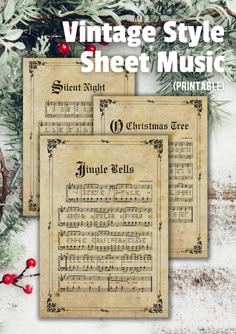 vintage sheet music printables for christmas