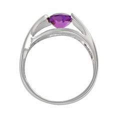 This gorgeous sterling silver purple amethyst ring is a must-add to your fine jewelry collection.Click on this JEWELRY & WATCHES GUIDE to learn about fit, styles, materials and more! This gorgeous sterling silver purple amethyst ring is a must-add to your fine jewelry collection.Click on this JEWELRY & WATCHES GUIDE to learn about fit, styles, materials and more! Metal: sterling silver Packaging: pouch Width: 5 mm Finish: polishedSTONE DETAILS Stone type: purple amethyst Total weight: less than Purple Ruby Ring For Formal Occasions, Formal Purple Ruby Ring With Center Stone, Classic Purple Jewelry With Polished Finish, Formal Purple Cubic Zirconia Birthstone Ring, Purple Fine Jewelry Birthstone Ring For Formal Events, Sterling Silver Purple Ruby Ring For Promise, Purple Ruby Ring In Sterling Silver For Promise, Silver Solitaire Ruby Ring, Modern Amethyst Jewelry With Accent Stones