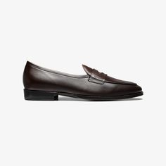 Step into these smart brown penny loafers for a timeless style that's simultaneously casual and effortlessly refined. Crafted in Portugal from supple Italian leather with a leather sole. Classic Calf Leather Slip-ons For Office, Classic Brown Slip-ons With Stitched Sole, Timeless Slip-on Loafers With Leather Lining, Brown Calf Leather Slip-ons For Business, Classic Brown Plain Toe Slip-ons, Timeless Slip-on Moccasins For Business, Timeless Business Slip-on Loafers, Timeless Business Slip-ons With Rubber Sole, Timeless Brown Loafers With Leather Footbed