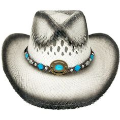 White COWBOY HAT w/ Turquoise Blue Beads WOMEN WESTERN Cowgirl 13 inches wide, 16 inches long (approximately). Sweatband inside the rim for comfort. Material: %100 Paper Head Size: 58 cm - 22.8" Crown Height: 4-1/2" Chinstrap length: 15" Weight: 4.0 oz Has an adjustable chin strap for secure wearing. Ships in a box not in a bag like other sellers! U.S. Seller! Buy local! Track Page Views With Auctiva's FREE Counter White Curved Brim Straw Hat For Country Events, White Brimmed Straw Hat For Rodeo, White Western Straw Hat For Outdoor, White Western Brimmed Sun Hat, White Western Fedora Straw Hat, White Country Straw Hat With Flat Brim, White Straw Hat With Short Brim For Country Events, Western White Sun Hat With Short Brim, White Country Straw Hat For Rodeo