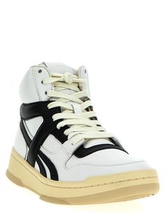 'BB5600' high top leather sneakers with rubber sole and laces. Composition: 100% calfskin leather (Bos Taurus) Sneakers Reebok, Formal Loafers, Reebok Sneakers, Crossbody Tote Bag, Loafer Sneakers, Men Model, Sportswear Brand, Mens Sportswear, Lace Boots